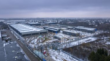 Widok na zajezdnie od strony południowej