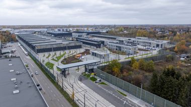 Widok ogólny na zajezdnie od strony południowej