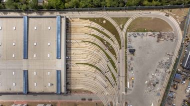 Układ torowy przy Bud. nr 3 - rzut z góry