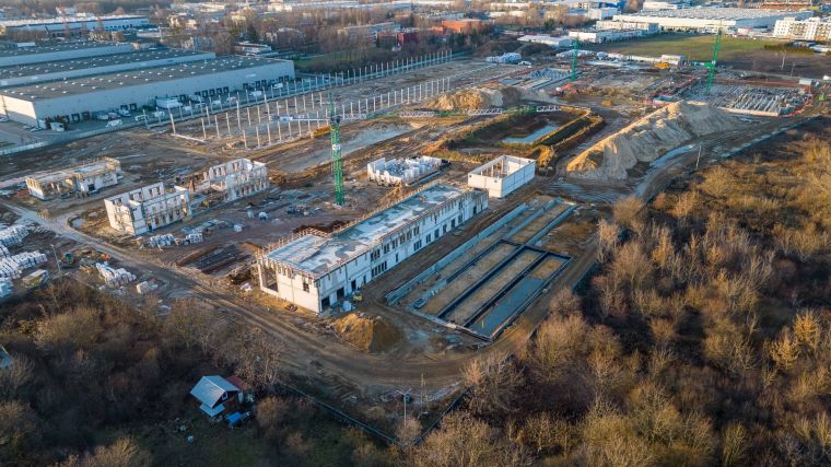 Widok ogólny na zajezdnie od str. południowo-wschodniej